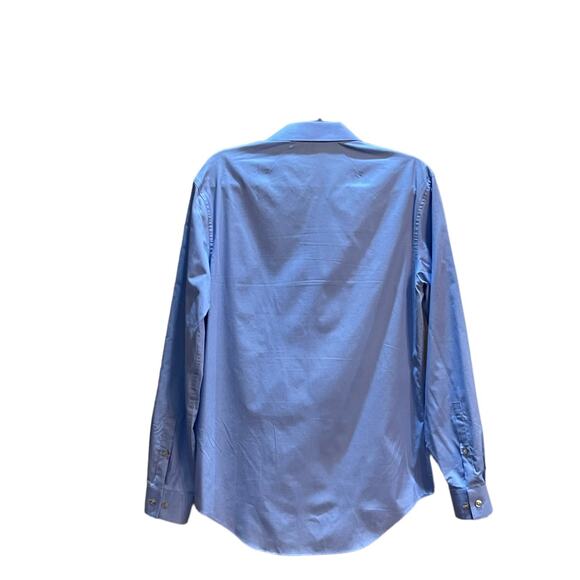 Kenneth Cole Reaction Mens Size M 15 (32-33) Blue M Button-Up Wrinkle-Free - Picture 2 of 5
